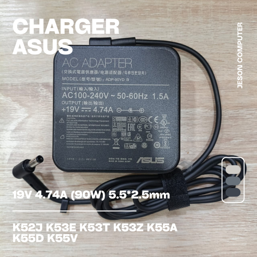 Asus K52J K53E K53T K53Z K55A K55D K55V 19V 4.74A (90W) 5.5*2.5 มม.อะแดปเตอร์ชาร์จแล็ปท็อป