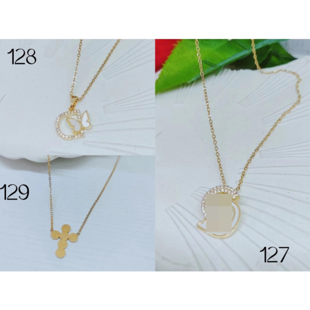 อัญมณีสวยสร้อยคอไทเทเนียมเครื่องประดับผู้หญิง ว127/128/129