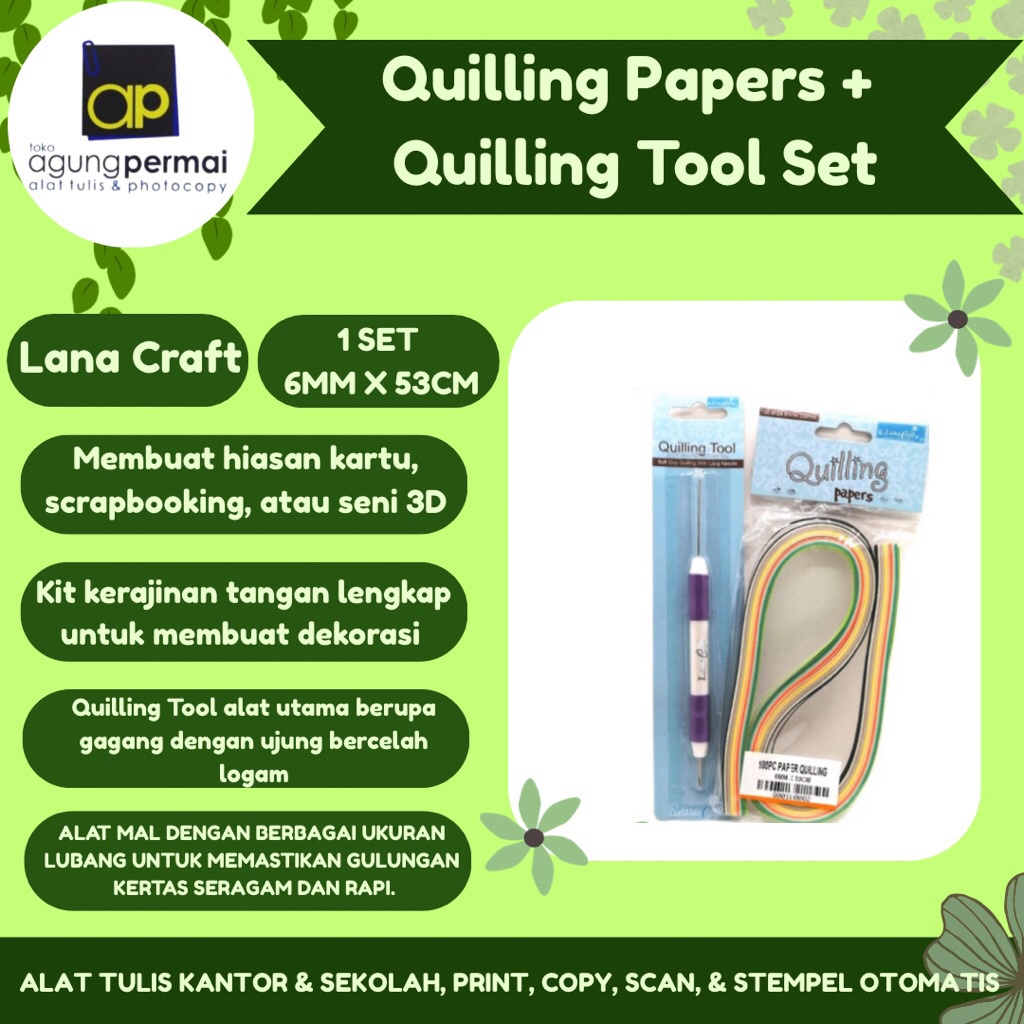 Quilling Papers + ชุดเครื่องมือ Quilling
