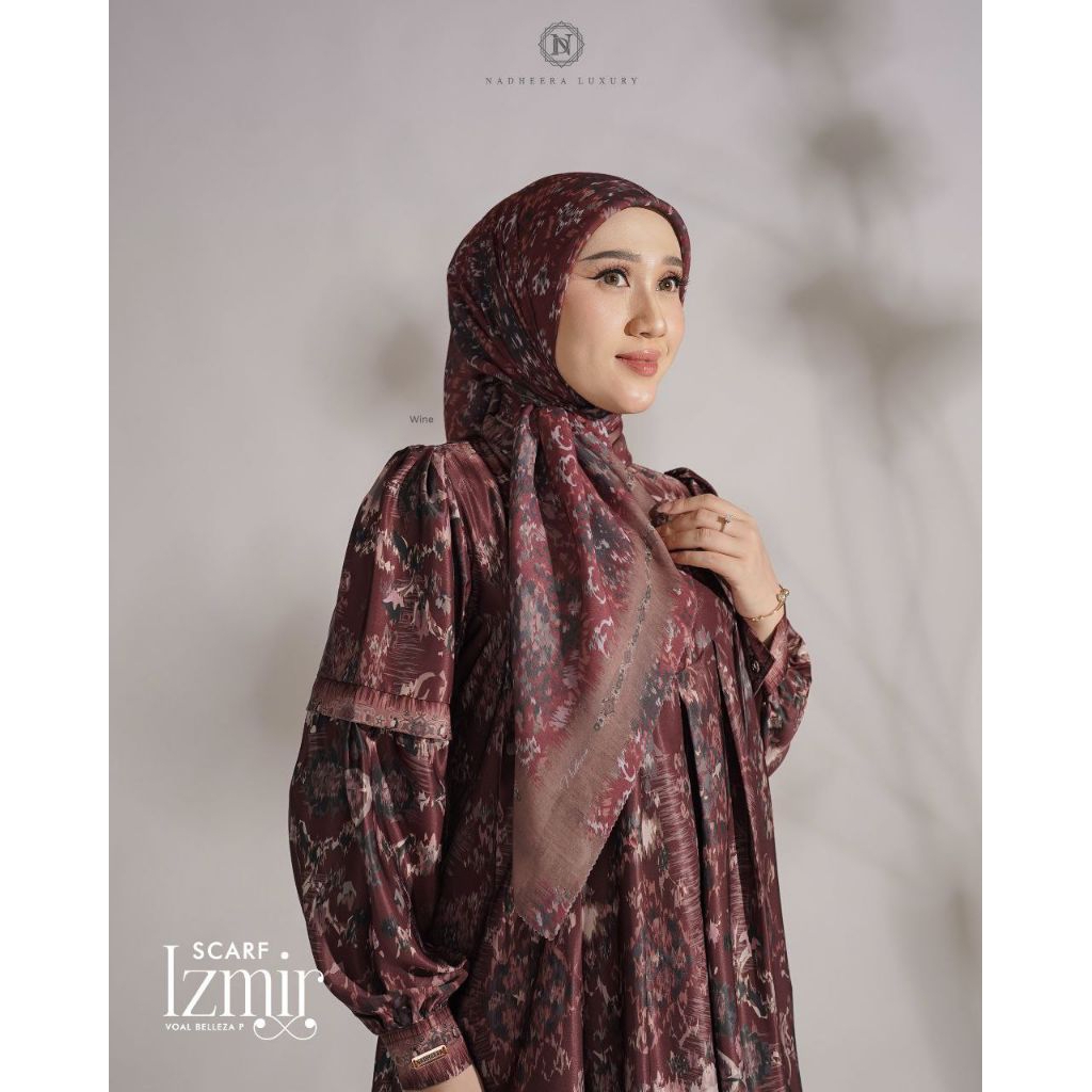 ผ้าพันคอ Izmir Nadheera Luxury Premium Belleza Voal Material