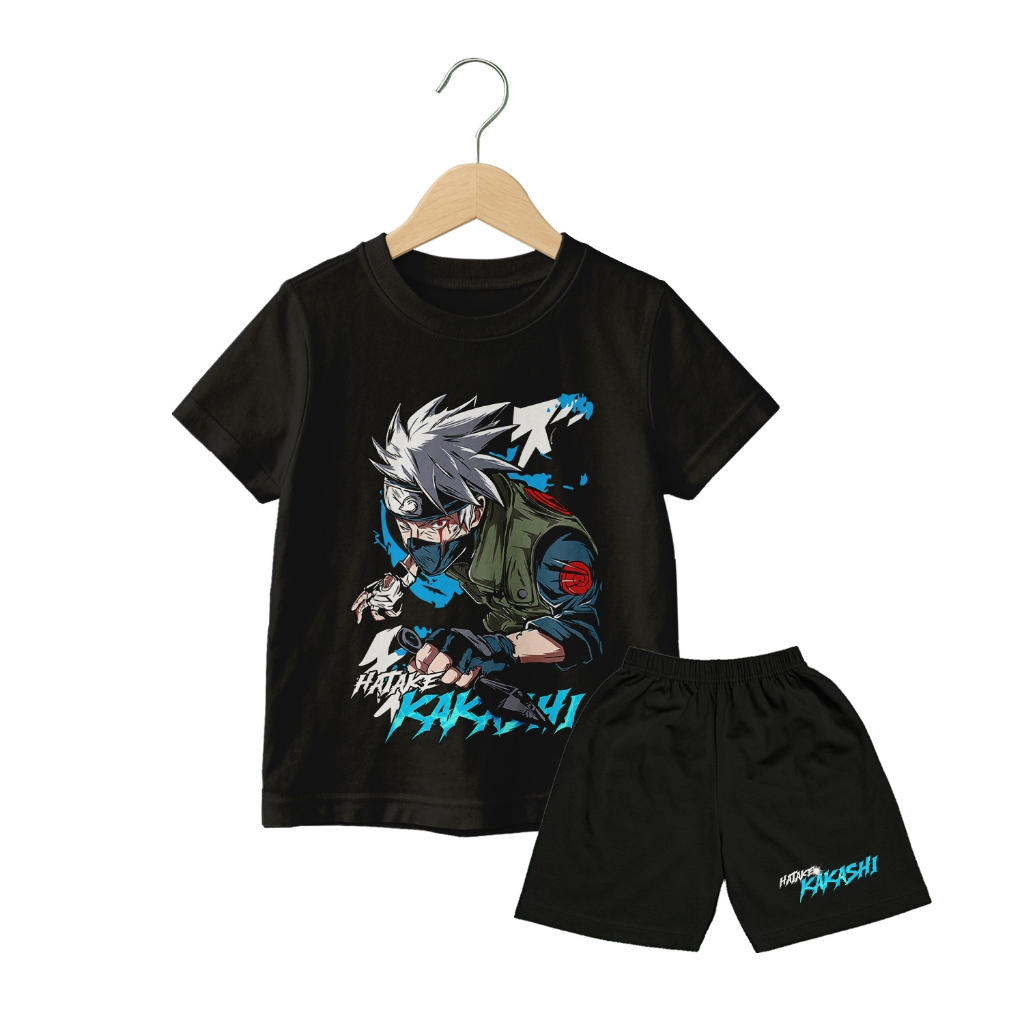 NARUTO ANIME CHILDRENS ชุดเสื้อยืด HATAKE KAKASHI CHARACTER NARUTO เสื้อผ้าเสื้อผ้าเสื้อผ้านุ่ม
