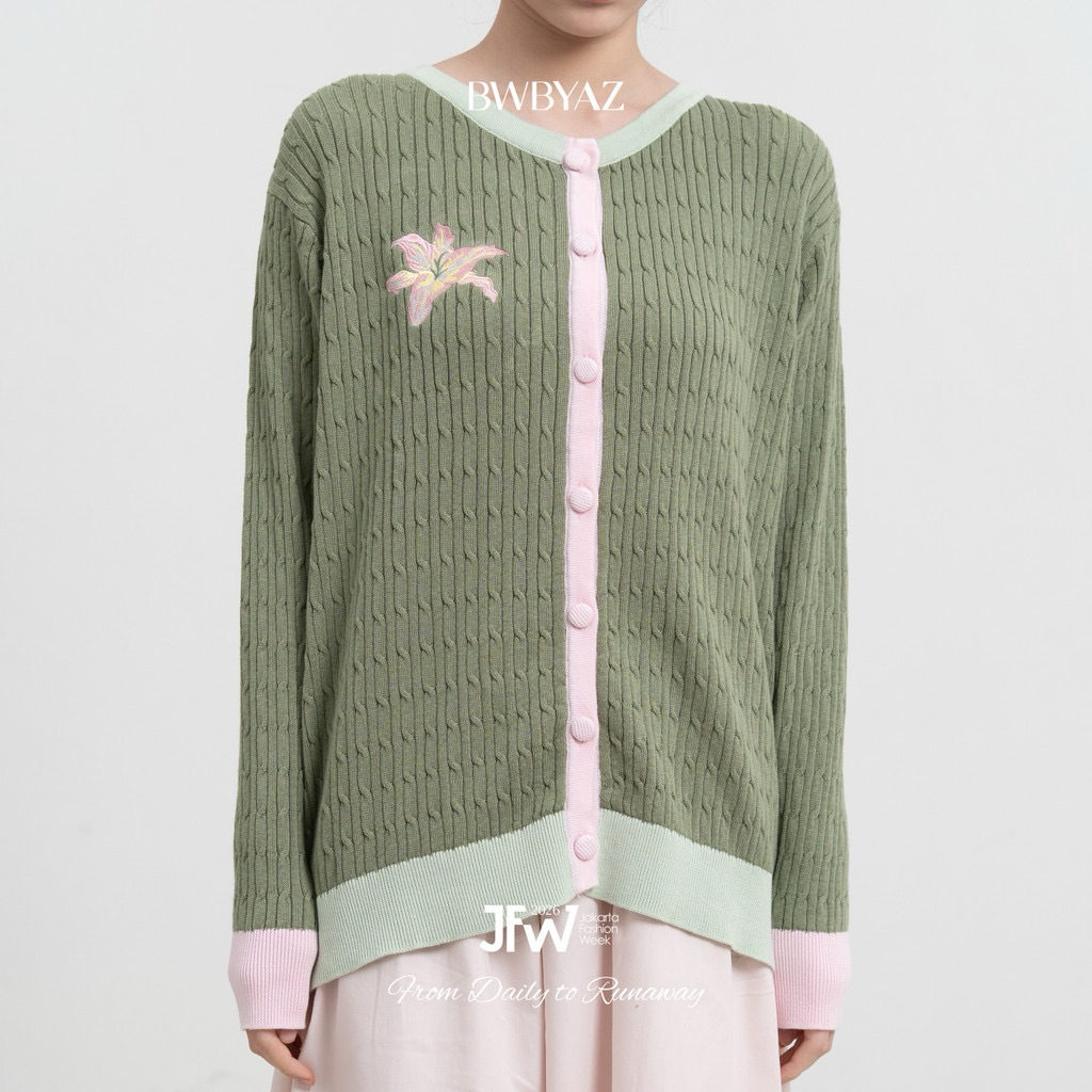 BWBYAZ JFW COLLECTION - LYAN CABLE KNIT MINTY DEW