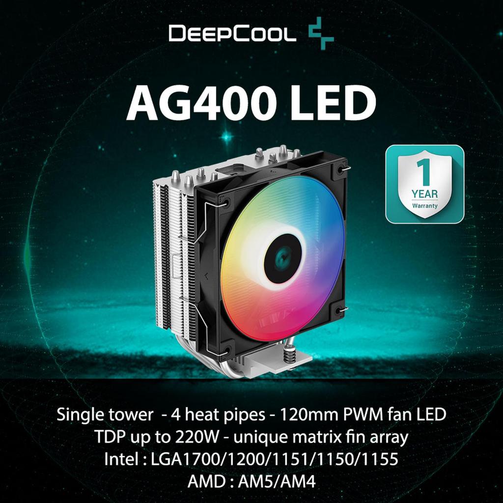 คูลเลอร์ซีพียูคงที่ LED Deepcool AG400