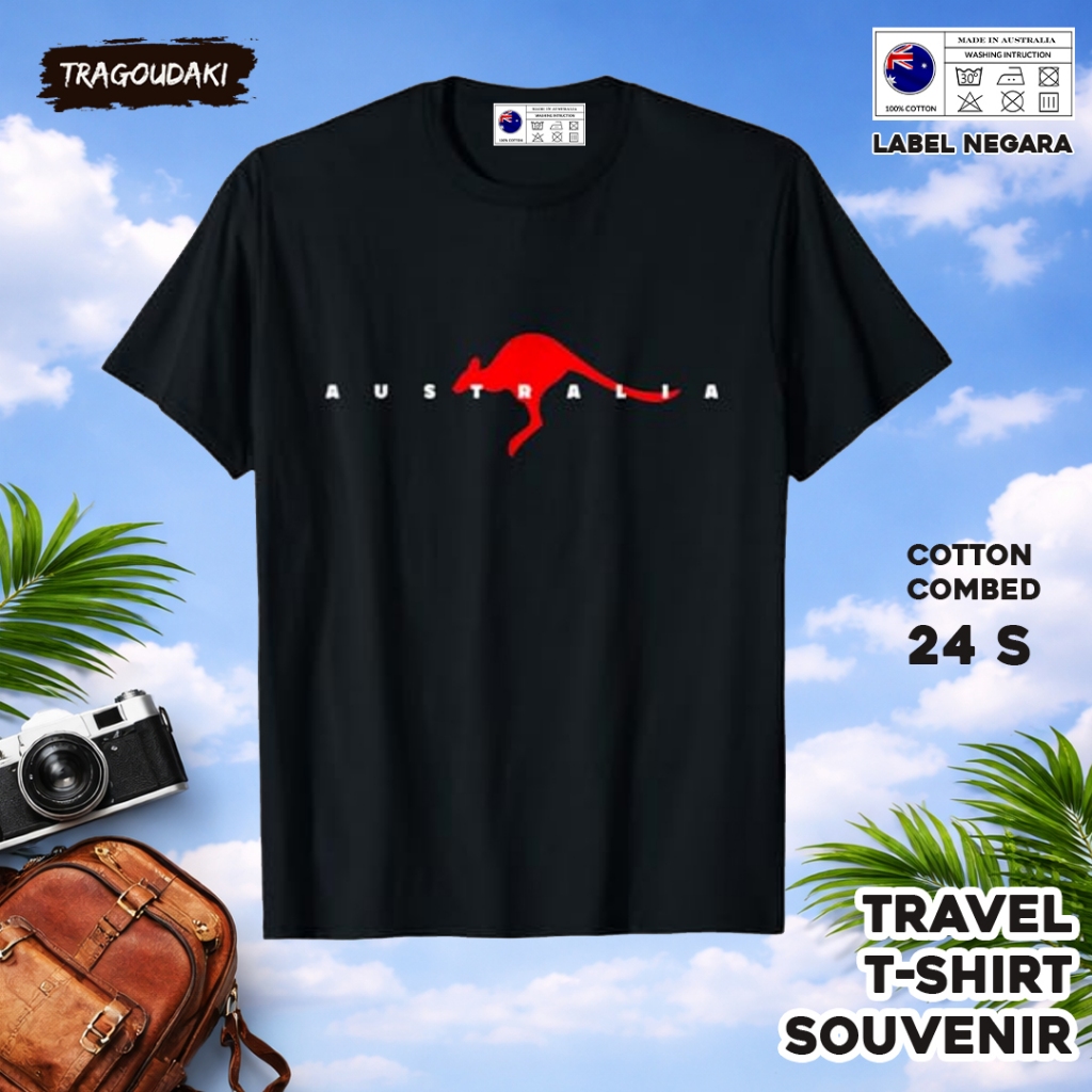 เสื้อยืดของที่ระลึก AUSTRALIA AUSTRALIA เสื้อผ้าของที่ระลึก 24 Tag ทําจากผ้าฝ้ายหวี 24s