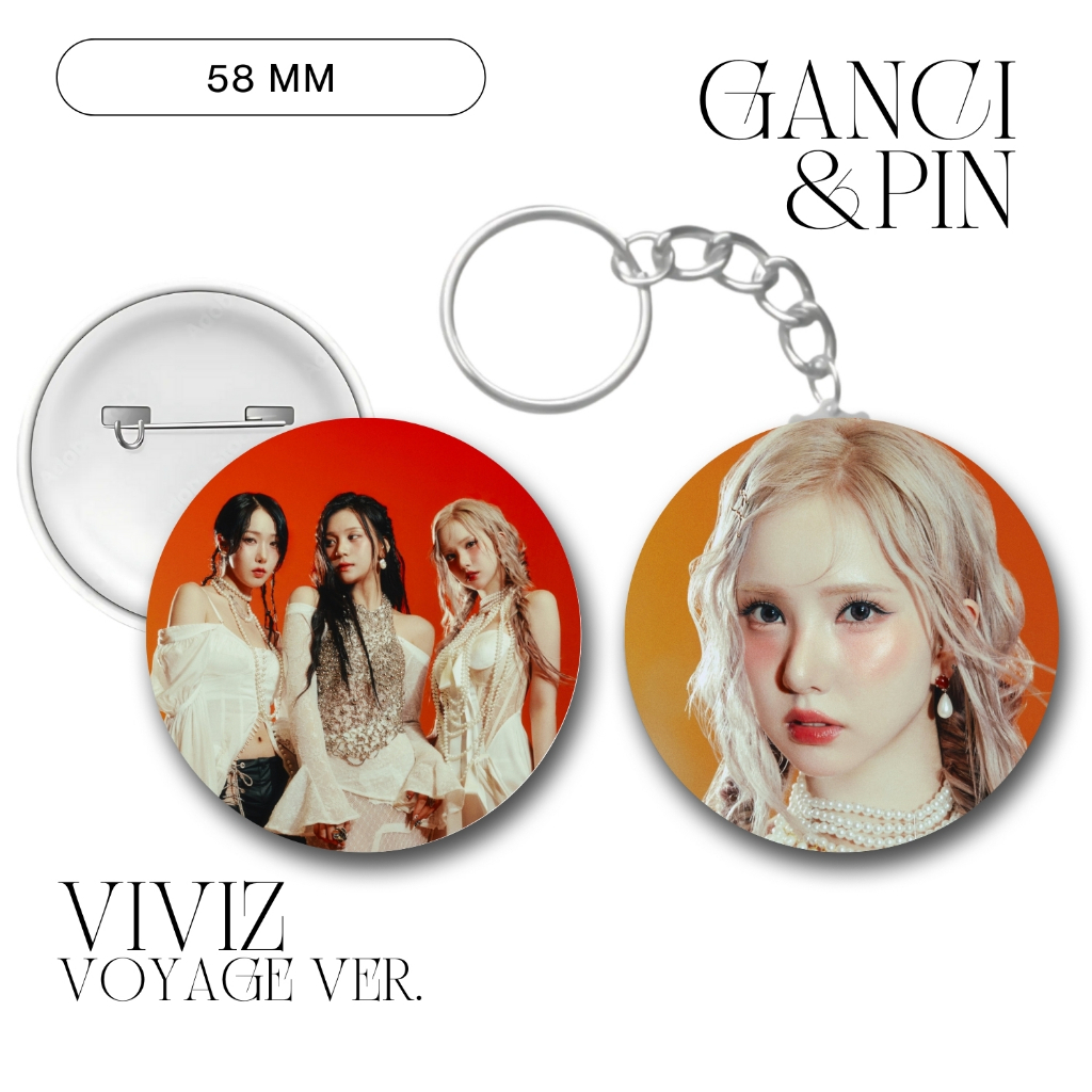 GANTUNGAN HOLOGRAM VIVIZ PIN VOYAGE KEYCHAIN 58 MM KPOP KEYCHAIN UNOFFICIAL SINB EUNHA UMJI