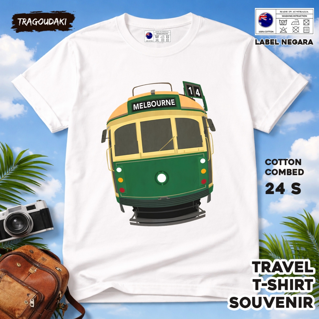 AUSTRALIA เสื้อยืดของที่ระลึก AUSTRALIA 15 Tag เสื้อผ้าของที่ระลึกทําจากผ้าฝ้ายหวี 24s