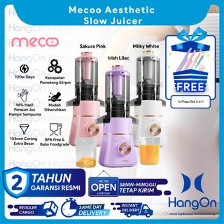 Mecoo Aesthetic Slow Juicer Big Funnel Corong Extra Besar EasyClean 100 Watt Juice Blender Jus Buah