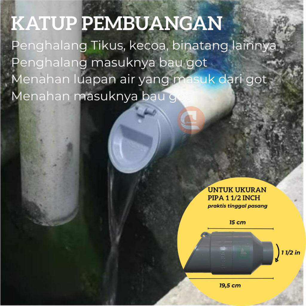 RUCIKA 3 นิ้ว PVC Backflow Valve One Way Anti-Reverse Valve