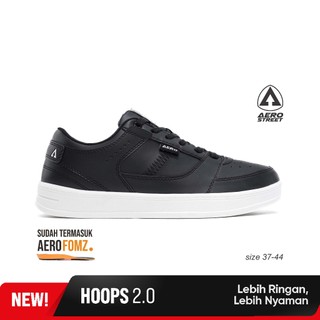 Aerostreet 37-44 Hoops Low 2.0 Putih Hitam Hitam - Sepatu Sneakers Casual