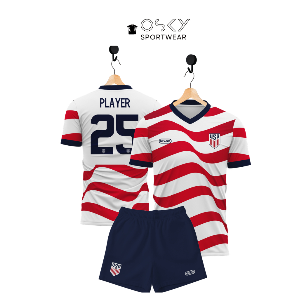 USA HOME WORLD CUP JERSEY 2026-2027 ชื่อและหมายเลขด้านหลังฟรี