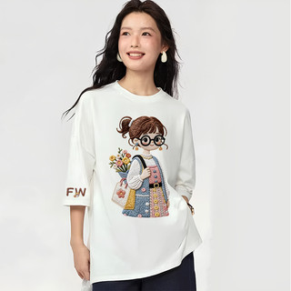 Oversize Outfit Clothes | Kaos Oversize Lengan 7/8 | Karet Digital Printing | Motif Cewek Bunga | Motif Gadis Kacamata Lucu | Korean Style | Bahan Cotton