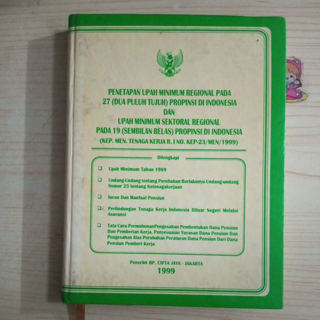 หนังสือการจัดการขนาดเล็กใน 27 ของ TWENTY SEVEN PROPINESIA และ MINIMUM UPAH REGIONAL SECTORAL IN 19 N