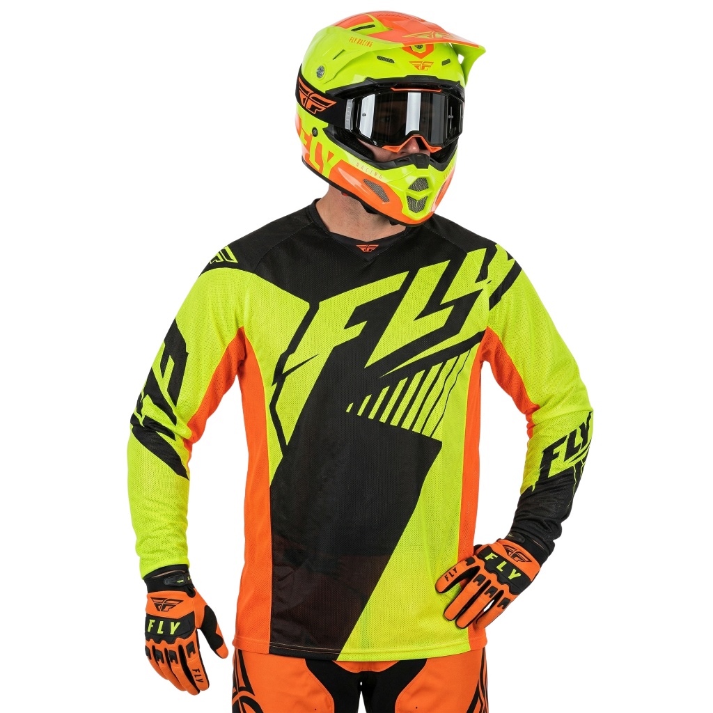 FLY Racing Mesh Hi-viz Black Orange jersey Motocross Trail Mx Original