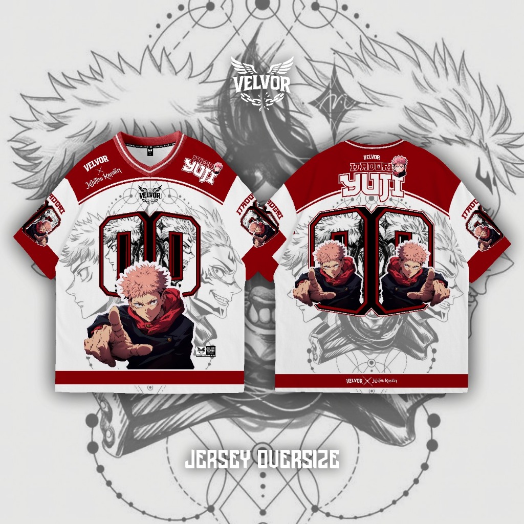 VELVOR JERSEY ANIME ZY00YUJI - JERSEY JUJUTSU KAISEN 00 SERIES NUMBER - JERSEY เสื้อยืดสําหรับ CHILD