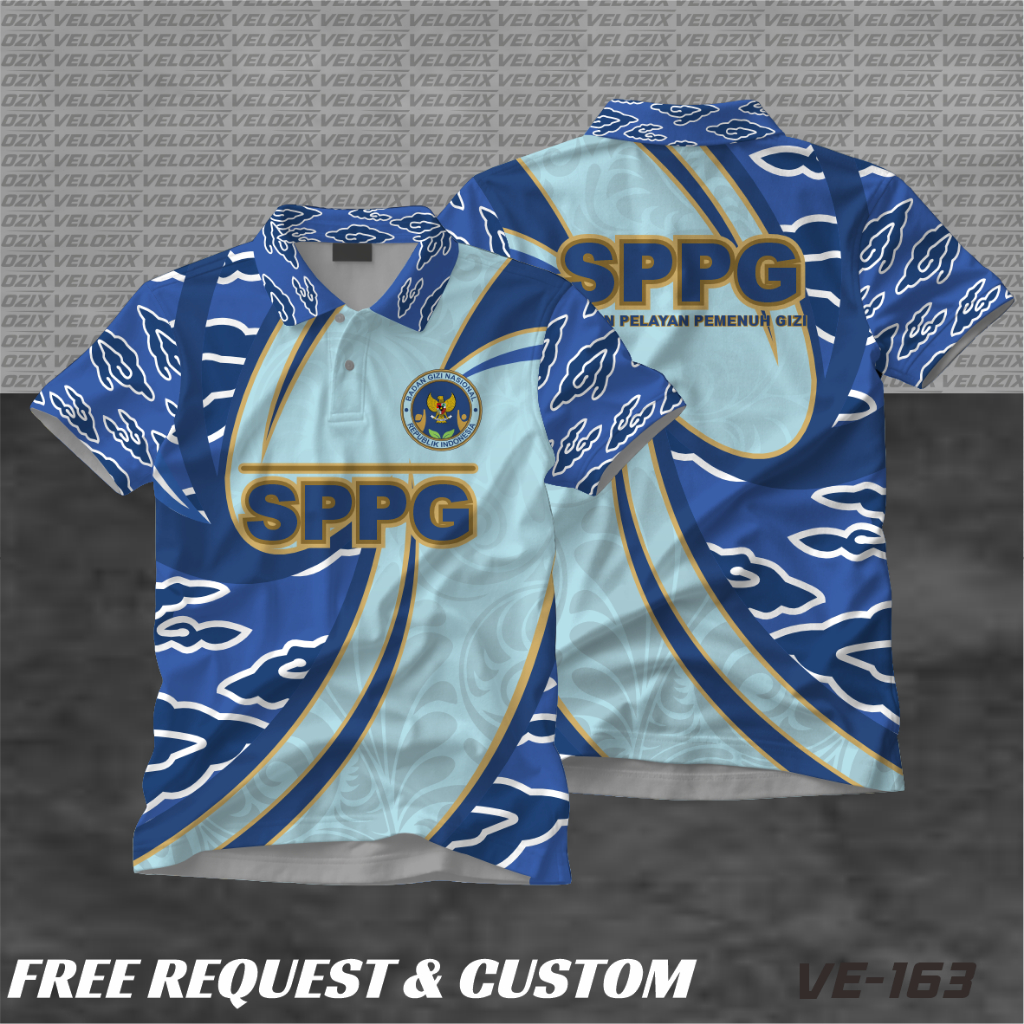 SPPG MBG FULL PRINT JERSEY – CUSTOM NAME & WRITING | คอปกโปโล | VE-163 UNIT เสื้อยืด