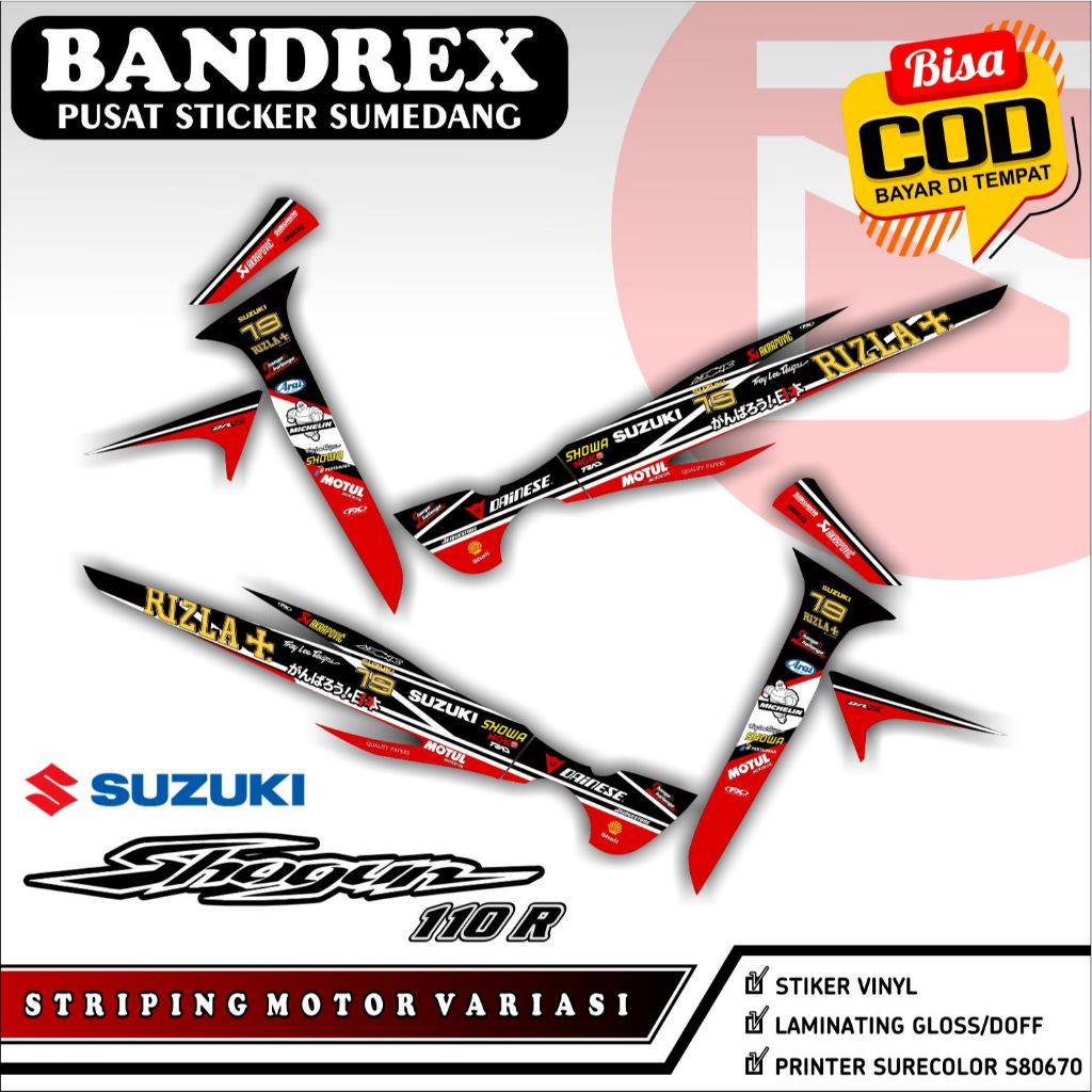 Cool Shogun 110 Striping - Suzuki Shogun 110 GAGAH Striping - ชุดสติ๊กเกอร์มอเตอร์ไซค์สุดเท่ Rizla V