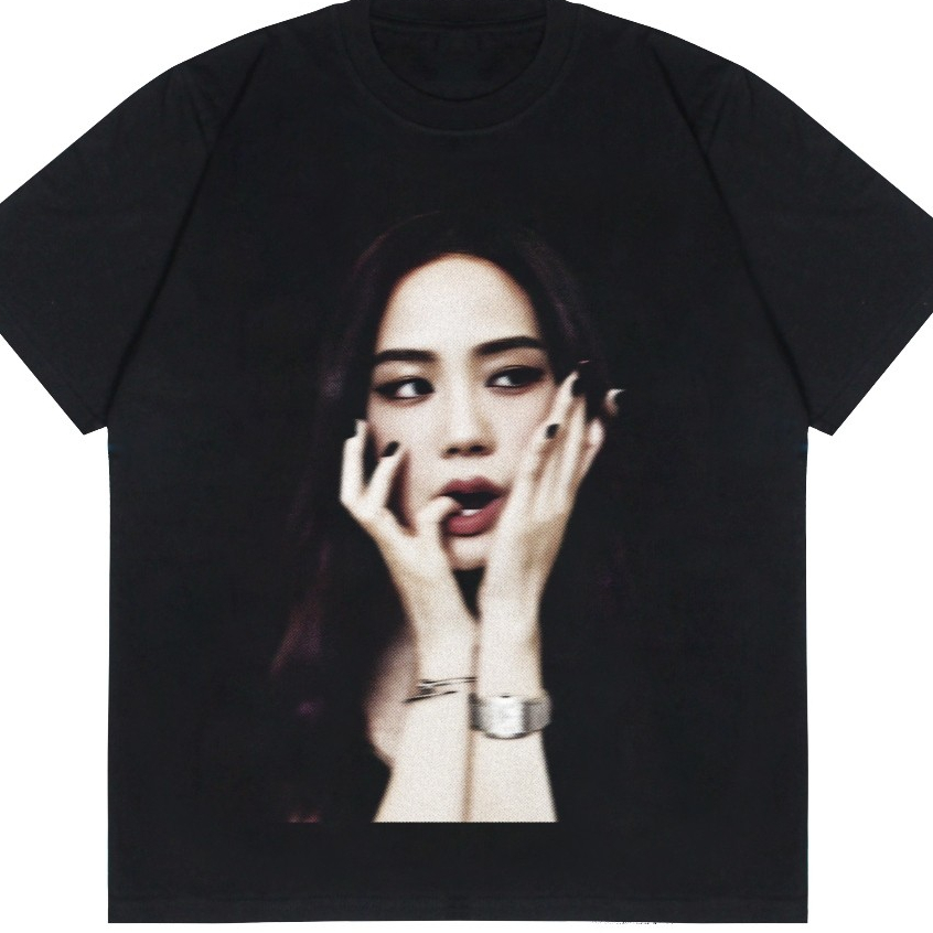 KATUN Jisoo Blur T-shirt เสื้อยืดผ้าฝ้ายสีดํา Blackpink