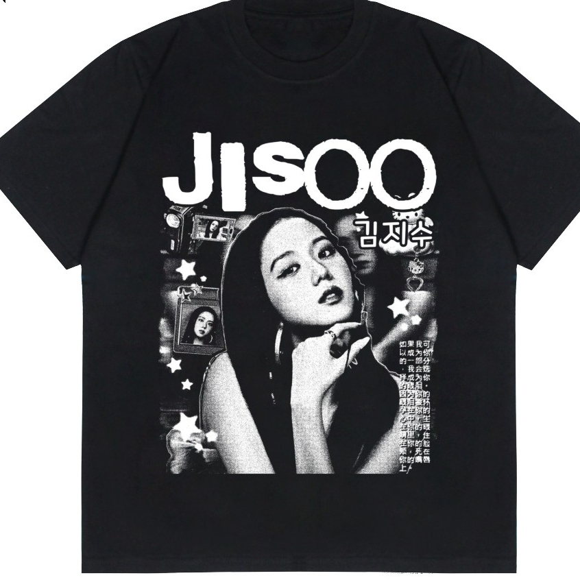 KATUN Jisoo Blackpink T-shirt Black Unisex Combed Cotton T-shirt