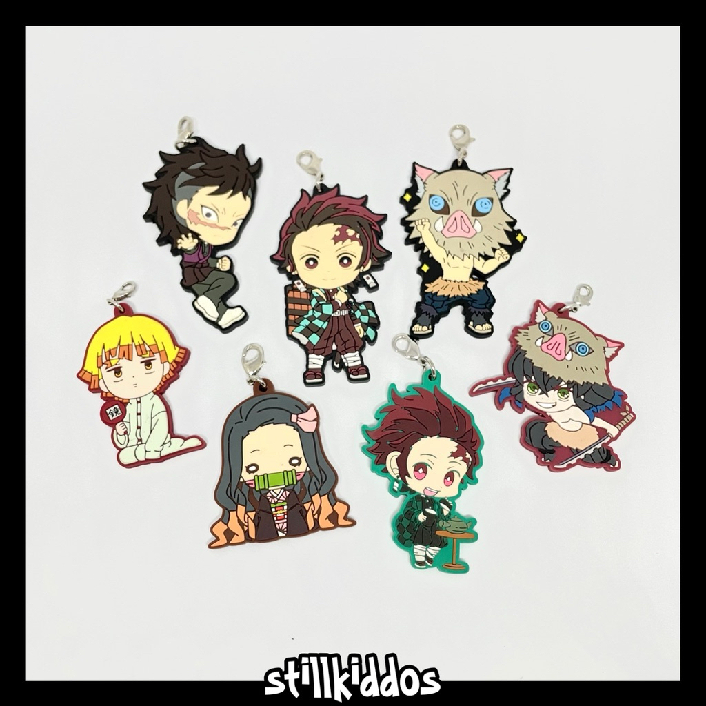 GANTUNGAN อย่างเป็นทางการ MERCHANDISE [ DEMON SLAYER ] พวงกุญแจยางพวงกุญแจ kimetsu no yaiba tanjiro 