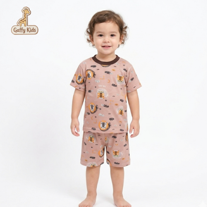 GAFFYKIDS ชุดเสื้อผ้าสั้นสําหรับอายุ 6 ปี, FADE-RESISTANT และ FADE-RESISTANT, AVAILABLE ใน 3 MOTIFS