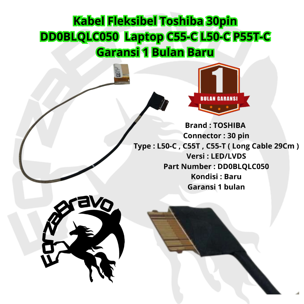 TOSHIBA สายยืดหยุ่น 30 พิน DD0BLQLC050 สําหรับแล็ปท็อป C55-C L50-C P55T-C รับประกัน 1 เดือนใหม่