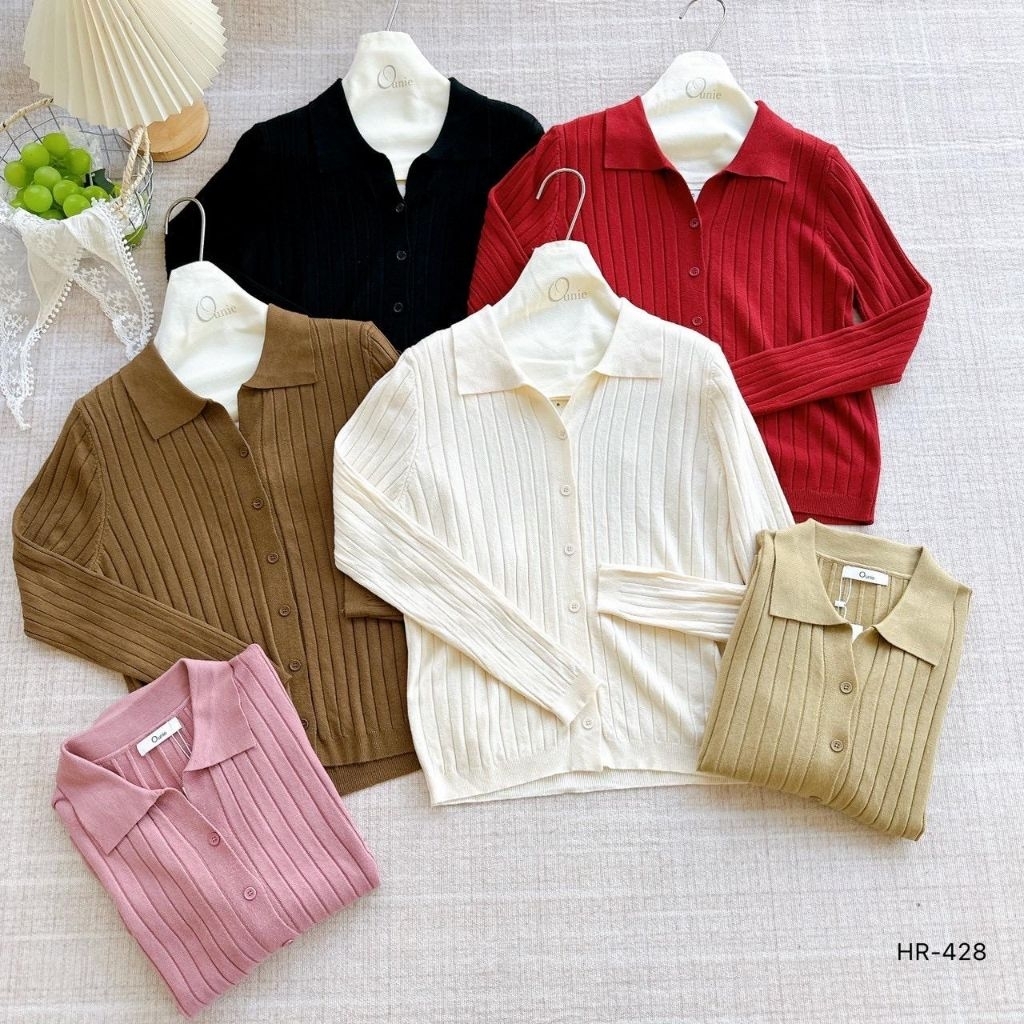 OUNIE HR-428 FULL BUTTON COLLAR TOP (ON005)