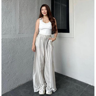 Everyday Pants Stripe - Celana Panjang Wanita Kulot Pinstripe - Celana Kerja Formal Kasual Wanita
