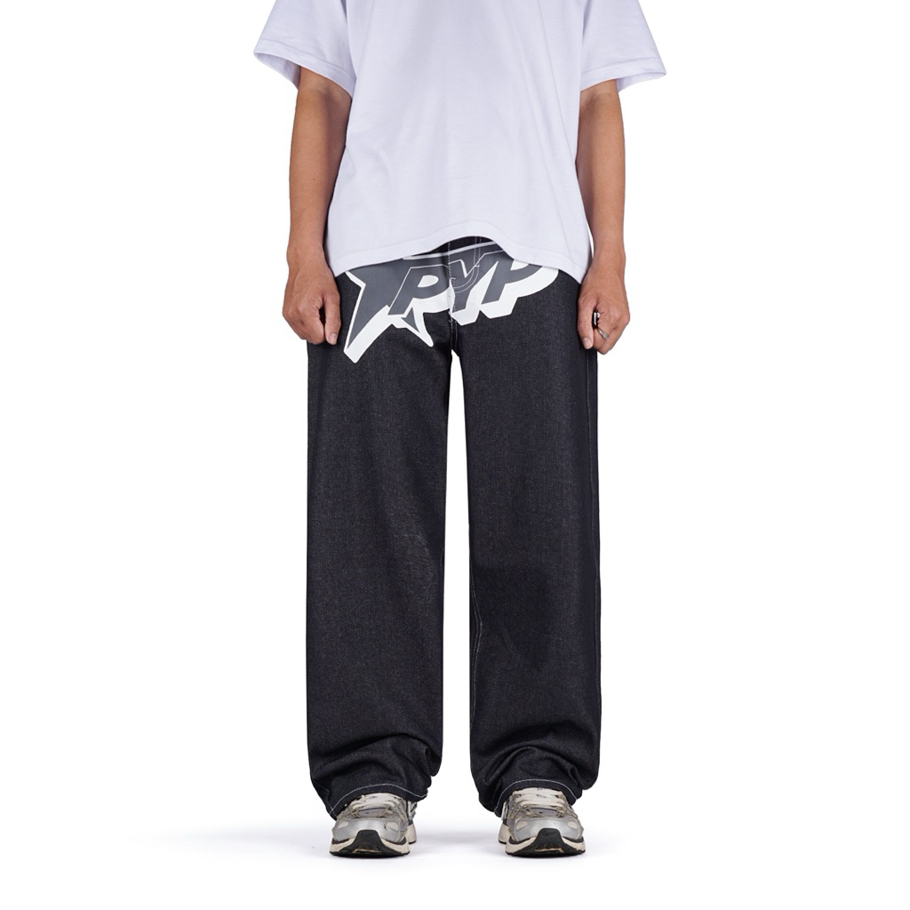 DENIM PANTS BAGGY RAW