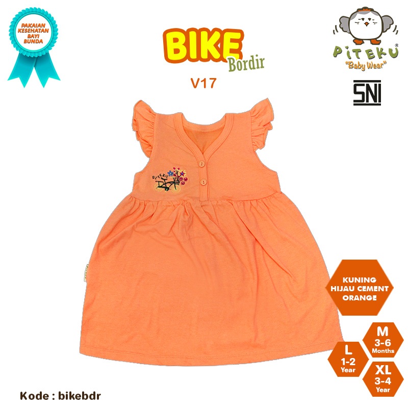 PITEKU - SWEET GARDEN SERIES (BIKE EMBROIDERY) - GIRLS DRESS - DRESS V17