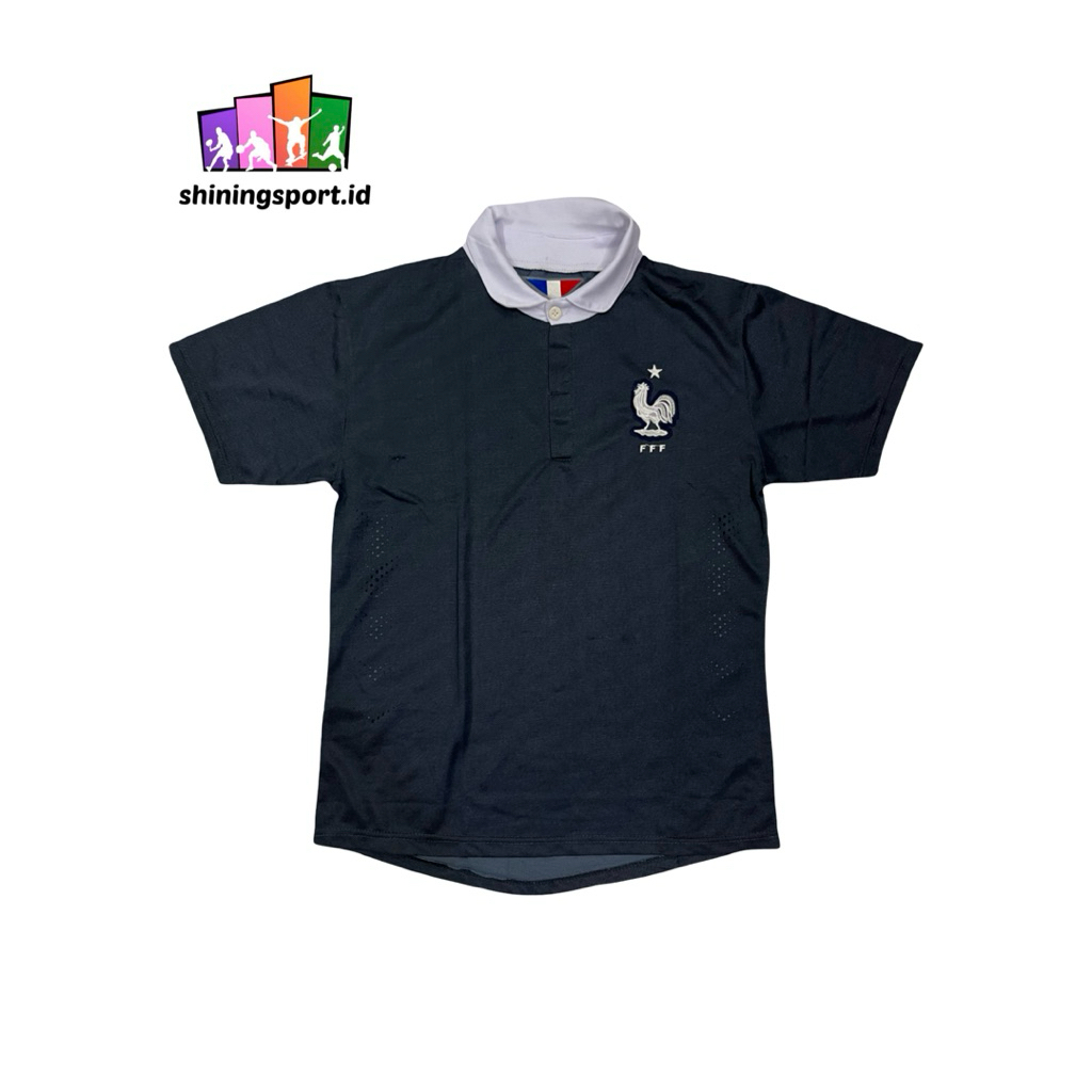 Retro Vintage Team France Home WC 2014 ทุกขนาด Fit ถึง XL 7 ดาวเสื้อฟุตบอลโพลีเอสเตอร์ 100%