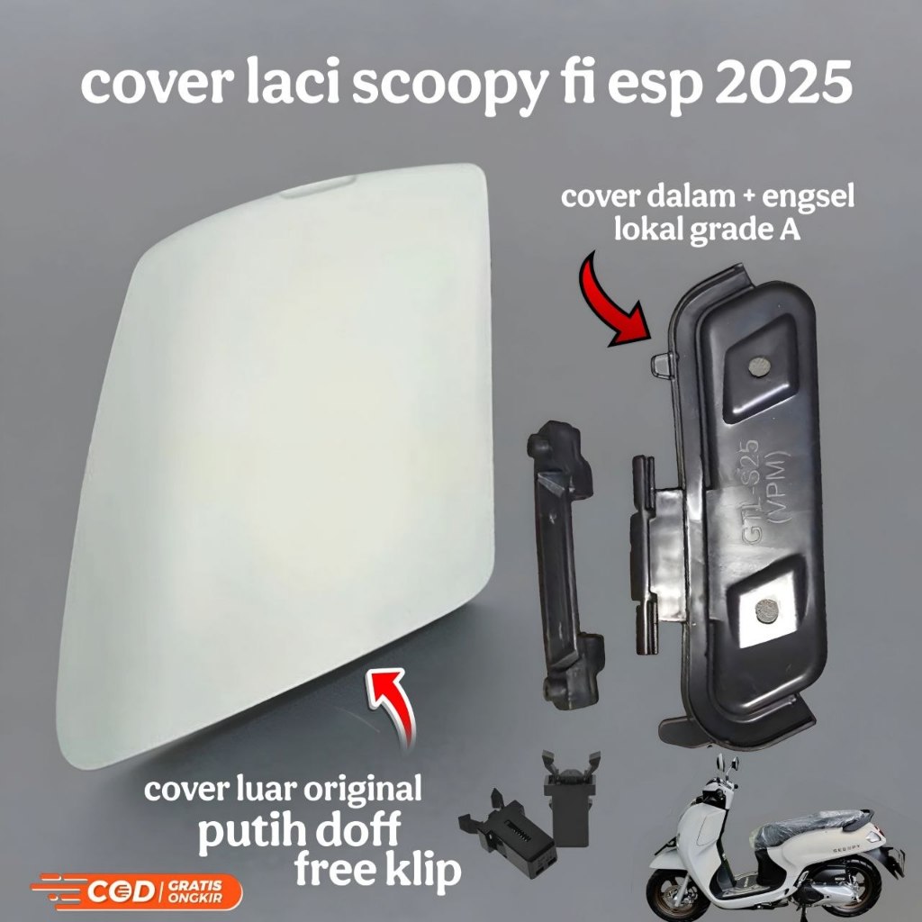 Honda Scoopy 2025 Gen 2 Drawer Cover Pocket Scoopy ใหม่ 2025 K2F original White Matte