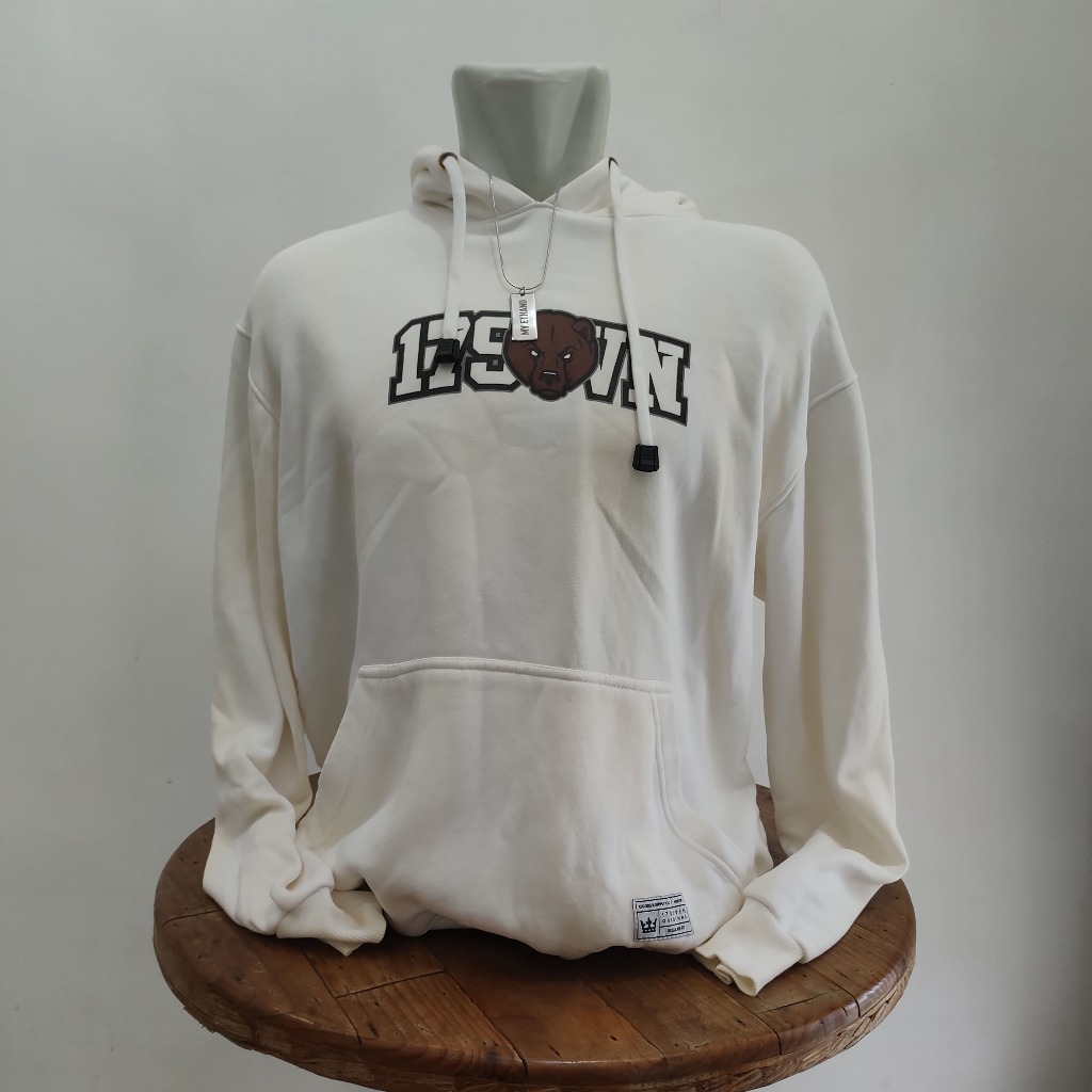 17Seven Bear Logo เสื้อฮู้ดสีขาวครีม Size XL (AVPBK092)