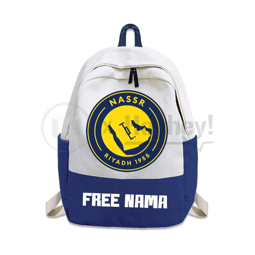 Cristian Ronaldo Alnassr Football Motif School Backpack One Size Waterproof Strong Material 40x30x14