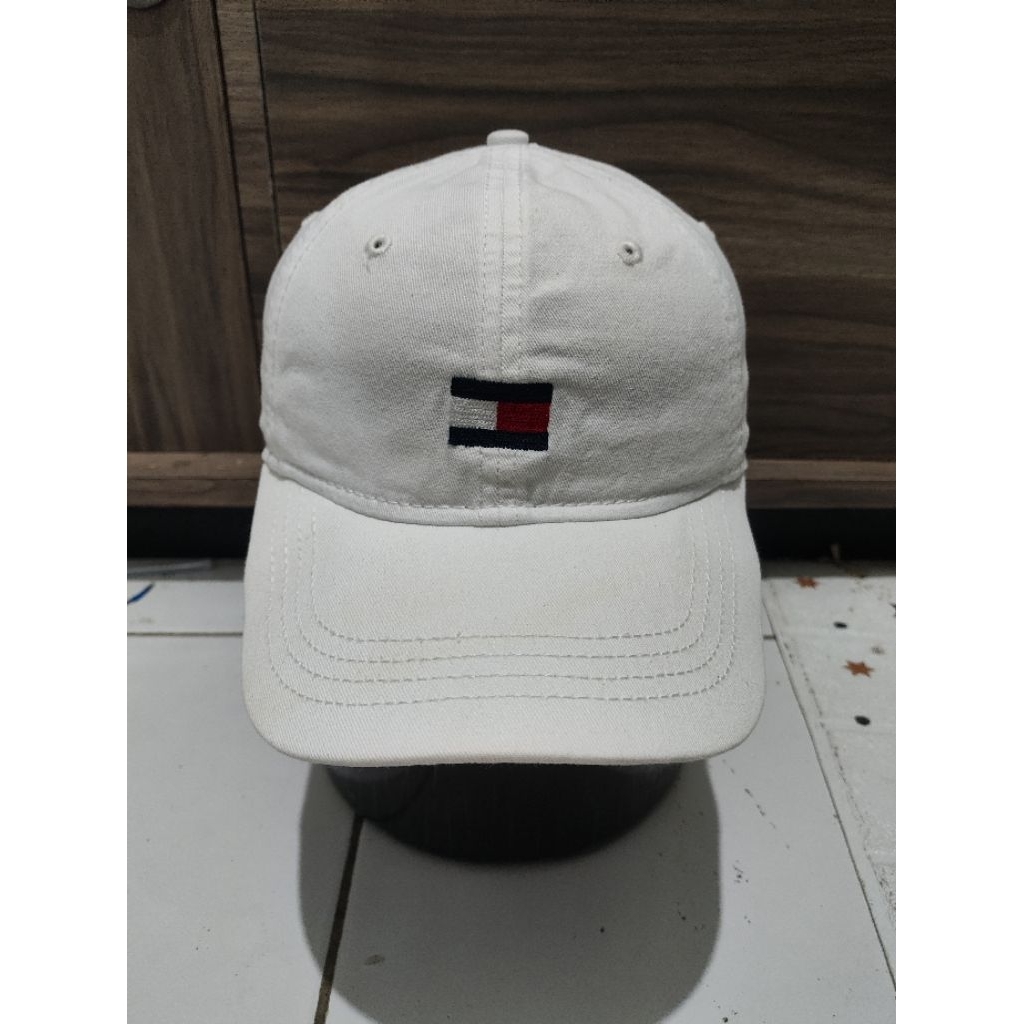 หมวกฟอกผ้าฝ้าย Tommy Hilfiger Tommy Hilfiger สีขาว