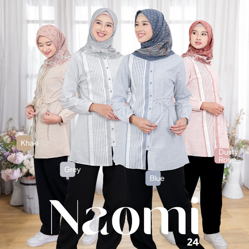 NAOMI 24 DUSTY ROSE/ BLUE, NAOMI TOP MODEL KEKINIAN (ETHICA RUMAH FAIQA)