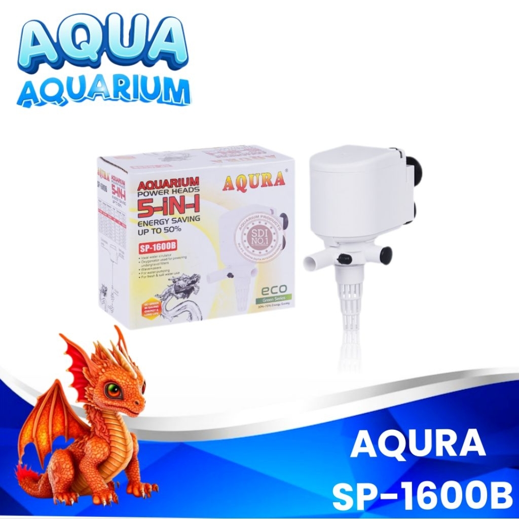 MESIN AQURA SP 1600B POWER HEAD SERIES B ปั๊ม AQUARIUM / ปั๊มน้ํา MACHINE
