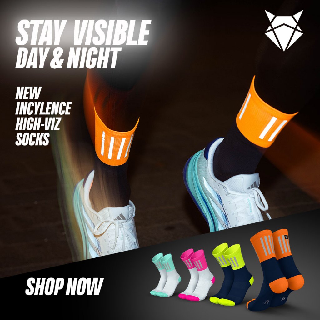 INCYLENCE HIGH-VIZ V3 ถุงเท้า V3 High-Viz มีความเหนือกว่าในการมองเห็นและการรักษาความปลอดภัย