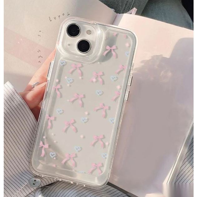 [READY] เคสสําหรับ Samsung Clear 3D นูนริบบิ้น Motif & Heart - วัสดุพรีเมี่ยม F23 M23 5G S10 S21 S22