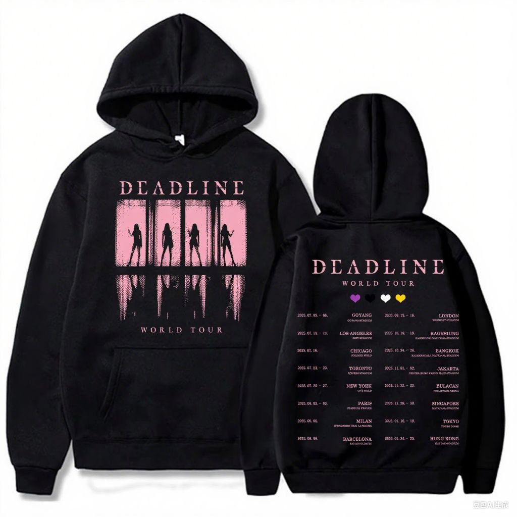 Blackpink Deadline World Tour 2025 2026 Mercendez Kpop Merch Premium Oversize เสื้อกันหนาวสไตล์เกาหล