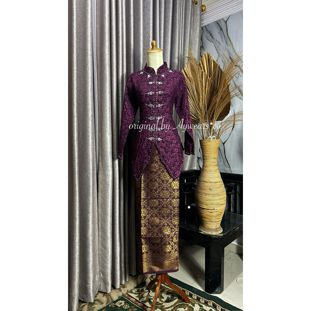 Aywears • (สีใหม่) Set Kebaya Fukuro jaquar Maura Busui / kebaya songket party maura busui เลื่อม
