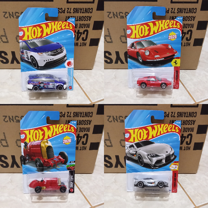HW Hotwheels Dino 206 GT Honda Odyssey Fiat Beast Of Turin 20 Toyota GR Supra Mario BMW 635 CSL Porc