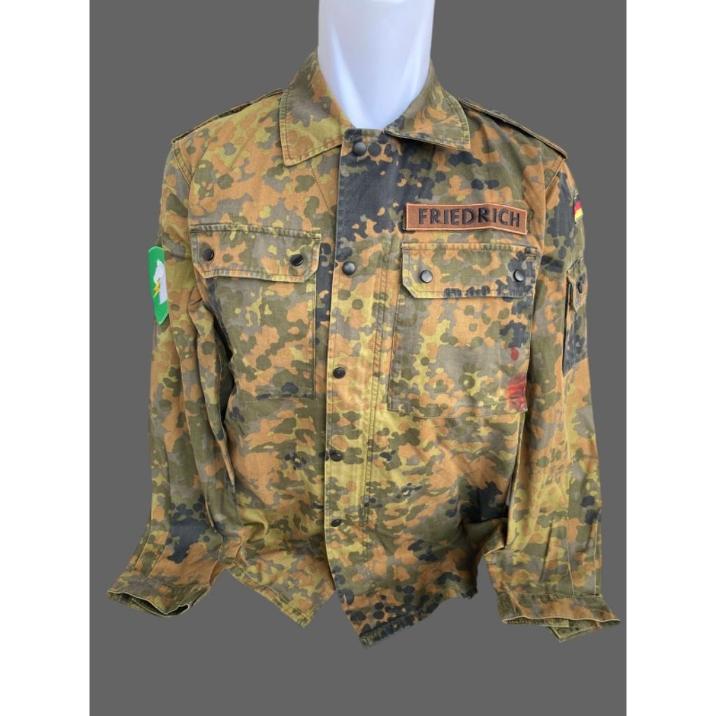 KEMEJA Original German Army Fleecktarn Camo BDU Shirt (32)