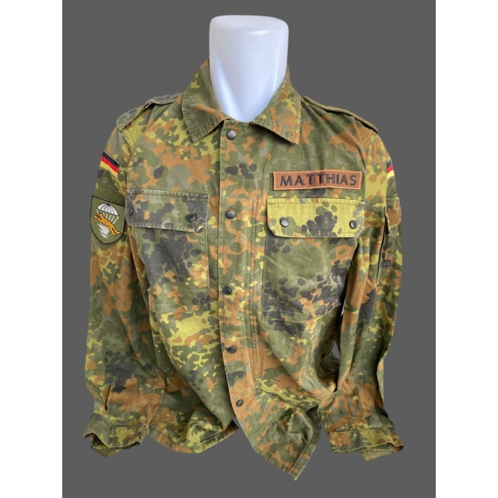 KEMEJA Original German Army Fleecktarn Camo BDU Shirt (41)