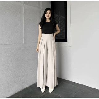 Lavie Pants - Culote Palazzo Highwaist Celana Panjang Wanita - Celana Fashion Muslim Wanita - Celana Kasual Trendy Viral
