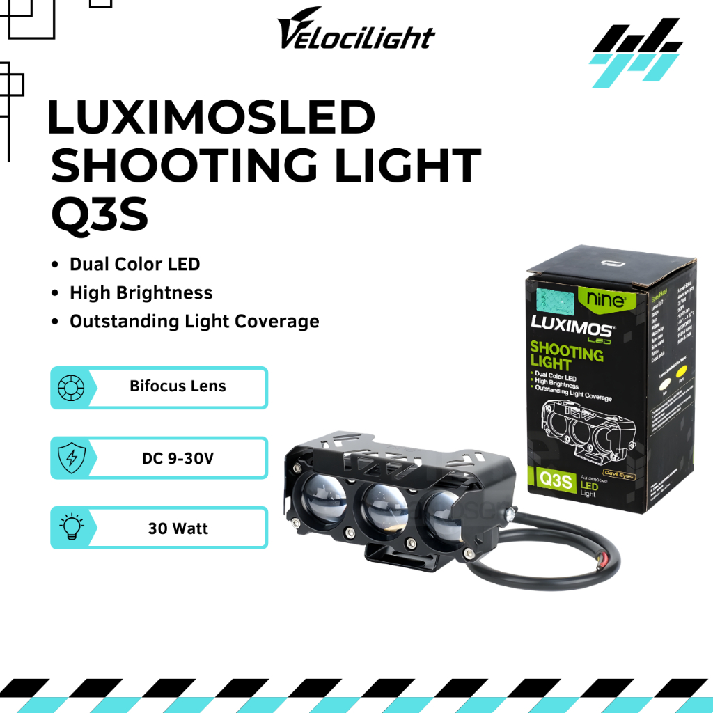 MATA 1PCS 60W สีขาวสีเหลือง SQL เลเซอร์ Spotlight 3 LED Eyes Super Bright กันฝน Q3S LUXIMOS