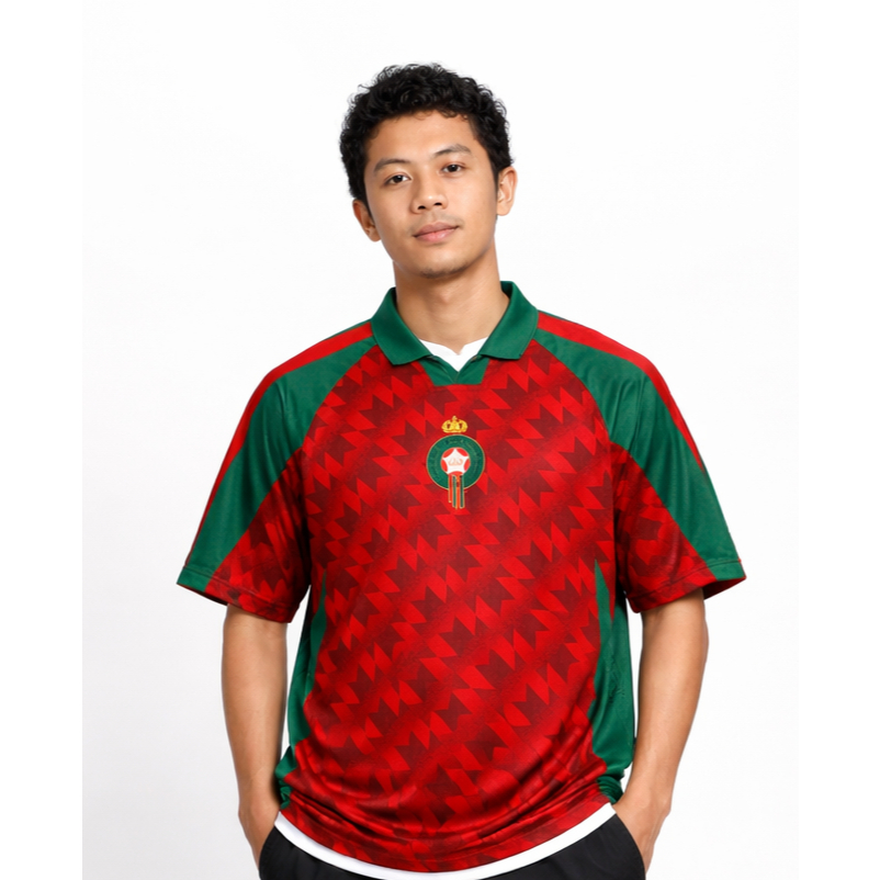 MOROCCIAN NATIONAL TEAM OVERSIZE JERSEY VINTAGE RETRO ฟรี CUSTOM NAMESET