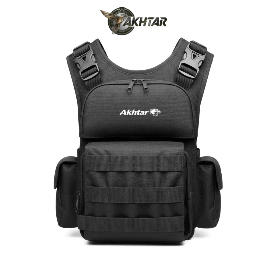 Akhtar กระเป๋าคาดหน้าอกผู้ชายหลายกระเป๋าหนา Strong Mens Daily Motorcycle Sling Bag**