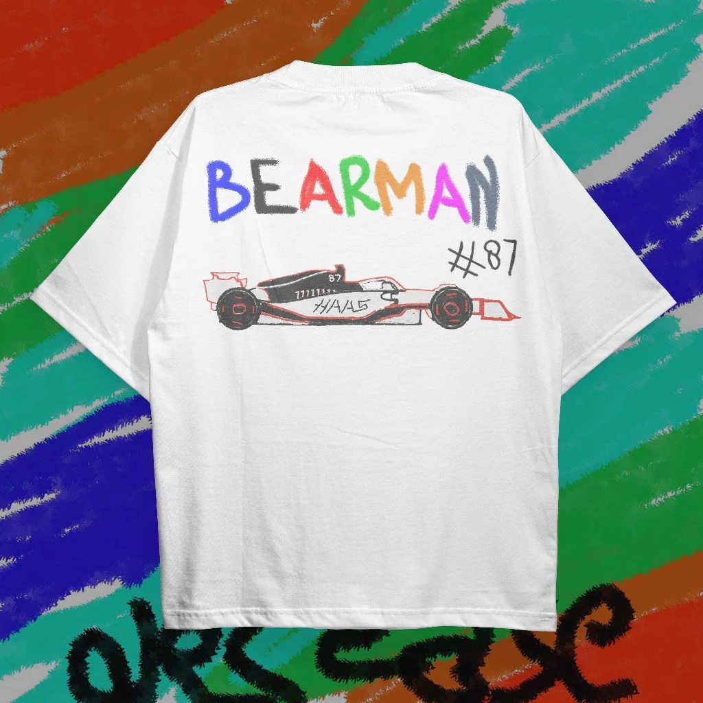 เสื้อยืด F1 OLiver Bearman - สไตล์ดินสอสี - เสื้อยืด Cotton Combed 24s พรีเมี่ยม