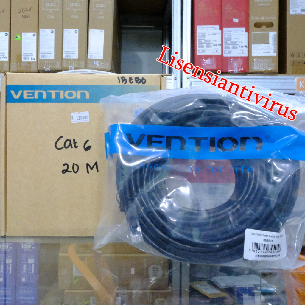 Vention RJ45 Cat6 Cat6 Flat Gigabit UTP 25M Lan Cable พร้อมใช้ติดตั้งแล้ว RJ45 IBEBS