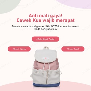 BuzzBag - Tas sekolah bergaya Korea dengan sentuhan feminin yang cocok untuk santai, tas tangan dan tas ransel wanita korea   tas sekolah  tas ransel sekolah wanita   ransel multifungsi   tas ransel korea